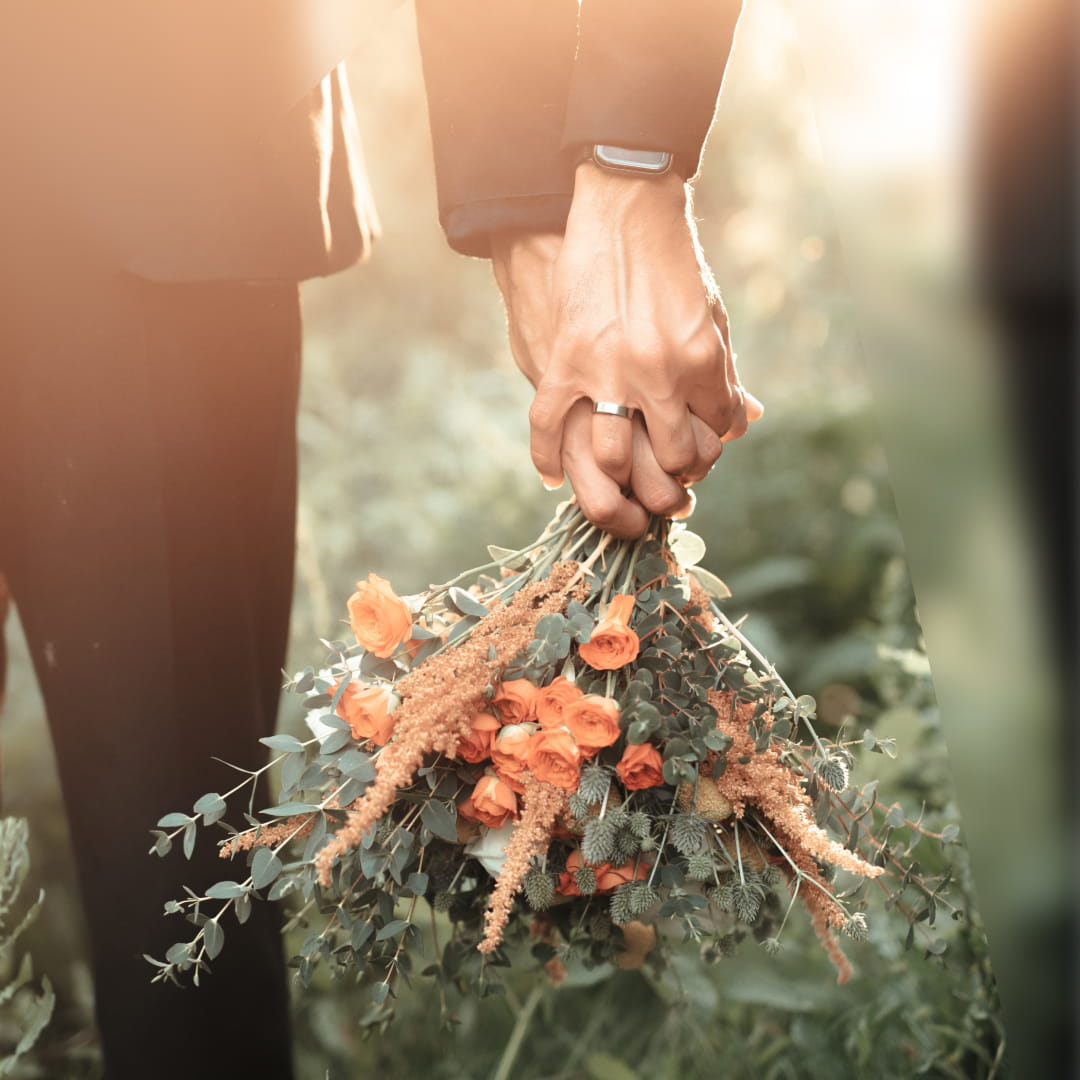 Couple holding hands